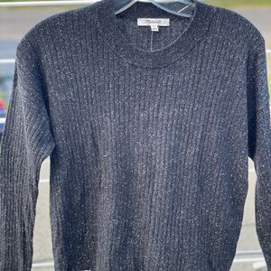 Madewell Black Speckled Ribbed Sweater NWT